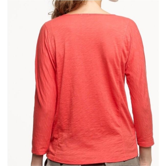 J crew coral pleated v neck tee - Picture 2 of 6